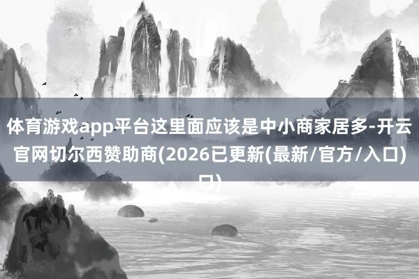 体育游戏app平台这里面应该是中小商家居多-开云官网切尔西赞助商(2026已更新(最新/官方/入口)